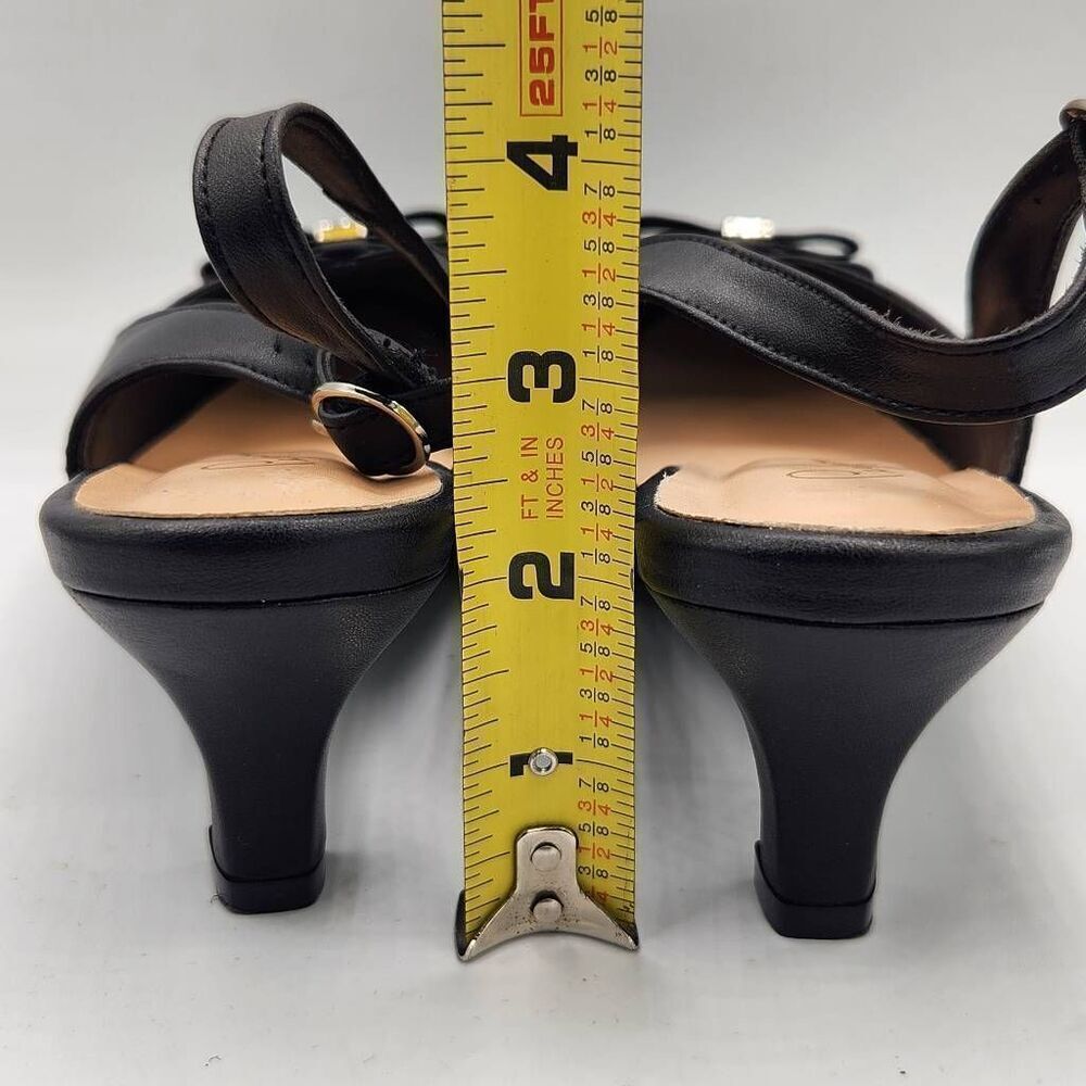 Peerage Sammy 2 Women's Wide Width 8.5 Slingback Low Heel Leather Dress Shoes - Picture 9 of 9